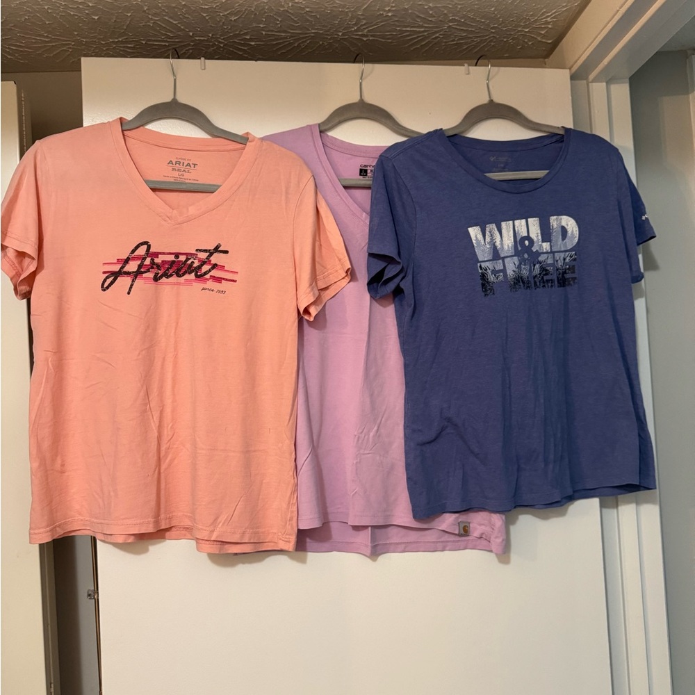 Women's Short Sleeve Tees - Peach, Purple, Blue